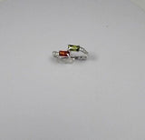 Statement Ring, red, green gemstones, sterling silver, January Birthstone,  handmade Mothers gift for her