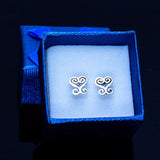 Sankofa Heart Sterling Silver Stud Earrings: Ghanaian Adinkra Symbol