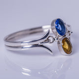 Handmade Sterling Silver Bracelet: Blue & Golden Topaz Gemstone Jewelry