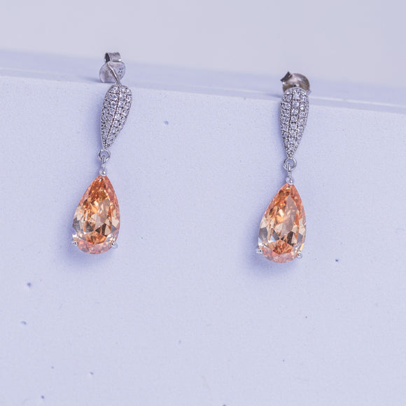 Citrine post drop earrings, sterling silver, November birthstone, birthday gift, Valentines jewelry gift for her