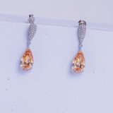Citrine post drop earrings, sterling silver, November birthstone, birthday gift, Valentines jewelry gift for her