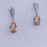 Citrine post drop earrings, sterling silver, November birthstone, birthday gift, Valentines jewelry gift for her