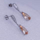 Citrine post drop earrings, sterling silver, November birthstone, birthday gift, Valentines jewelry gift for her