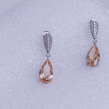 Citrine Drop Earrings: Sterling Silver November Birthstone Jewelry