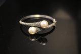 Handmade Pearl Ring: Marcasite Sterling Silver Statement Jewelry