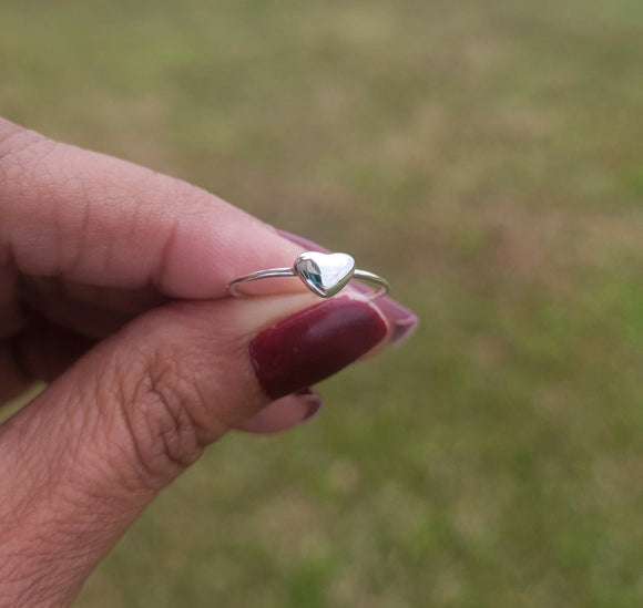 Dainty Heart ring, handmade sterling silver jewelry, Mothers Day Gift for her