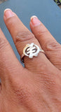 Gye Nyame God First Sterling silver ring medium face