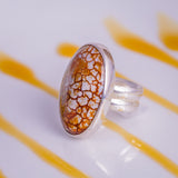 Handmade ring, oval brown stone, one of a kind, artisan jewelry