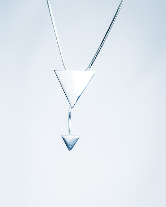 Modern pendant, sterling silver handmade geometric jewelry, gift for her