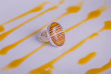 Handmade ring, oval brown stone, sterling silver one of a kind, artisan jewelry