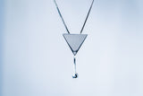 Modern Sterling Silver Triangle Pendant: Geometric Jewelry Gift