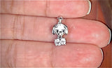 Crystal Dog Pendant, Sterling Silver Necklace, Handmade Jewelry
