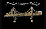 Metal art sculpture, suspension bridge, handmade art