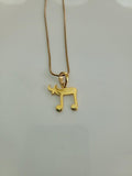 Gold Overlay Chai Pendant, Symbol of Life Necklace, Hanukkah gift