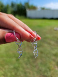 Sterling Silver DNA Drop Earrings: Double Helix Science Jewelry