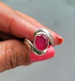 Handmade Sterling Silver Ruby Ring: Brazilian Faceted Stone