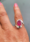 Handmade Sterling Silver Ruby Ring: Brazilian Faceted Stone