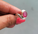 Handmade Sterling Silver Ruby Ring: Brazilian Faceted Stone