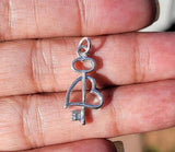 Sterling Silver Heart Charm: Intertwined Hearts, Minimalist Jewelry