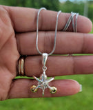 Atom necklace, Sterling Silver, handmade original, Mothers Day gift for science lovers