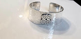 Hammered Sterling Silver Cuff Bracelet: Dwennimmen Adinkra Symbol, Aries birthday gift