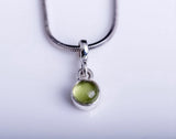 Small Garnet Sterling Silver Necklace - January Birthstone