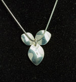 Handmade Sterling Silver Leaf Pendant Necklace: Matte & High Polish