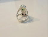 Handmade Pink and Green Topaz Sterling Silver Ring