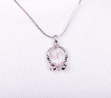 Sterling Silver Headphone Necklace: Crystal DJ Music Pendant