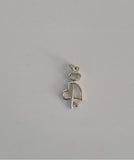 Sterling Silver Heart Charm: Intertwined Hearts, Minimalist Jewelry