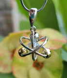 Atom necklace, Sterling Silver, handmade original, Mothers Day gift for science lovers