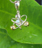 Atom necklace, Sterling Silver, handmade original, Mothers Day gift for science lovers
