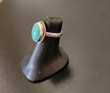 Handcrafted Silver Turquoise Ring: Oval Blue Stone, December Birthstone