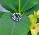 Handcrafted Sterling Silver Mystic Topaz Ring - Size 10
