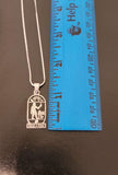 Sterling Silver Cartouche Necklace: Egyptian Hieroglyph Pendant