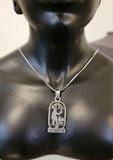 Sterling Silver Cartouche Necklace: Egyptian Hieroglyph Pendant
