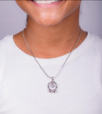 Sterling Silver Headphone Necklace: Crystal DJ Music Pendant