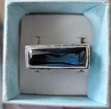 London Blue Topaz Ring: Bold Contemporary Statement, Size 7