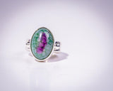 Dragon Vein Agate Sterling Silver Statement Ring - Size 7.5