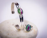 Dragon Vein Agate Sterling Silver Statement Ring - Size 7.5