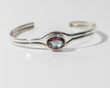 Mystic Topaz Sterling Silver Cuff Bracelet: Handcrafted Jewelry