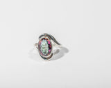 Mystic Topaz Sterling Silver Ring, Handcrafted Size 7