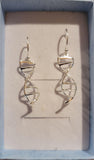 Sterling Silver DNA Drop Earrings: Double Helix Science Jewelry