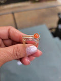 Carnelian Sterling Silver Stackable Ring: Handmade Cross Cutout Band