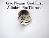 Gye Nyame Sterling Silver Tie Tack: Adinkra Symbol Pin