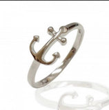 Dainty Sterling Silver Anchor Ring: Minimalist Mariner Jewelry