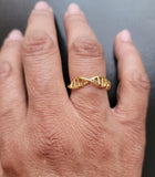 Gold DNA Ring: Sterling Silver Double Helix, Science Jewelry
