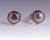 Sterling Silver Pearl Stud Earrings: June Birthstone Gift