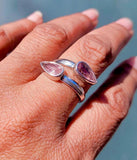 Teardrop Pink Tourmaline Sterling Silver Ring: October Birthstone
