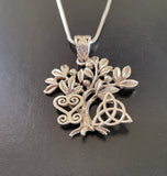 Tree of Life Necklace: Silver Pendant with Celtic & African Symbols